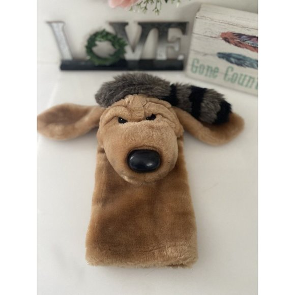 Vintage Dakin 1986 Hound Dog Hand Puppet Coonskin Hat Plush Preschool Teacher - Picture 9 of 16